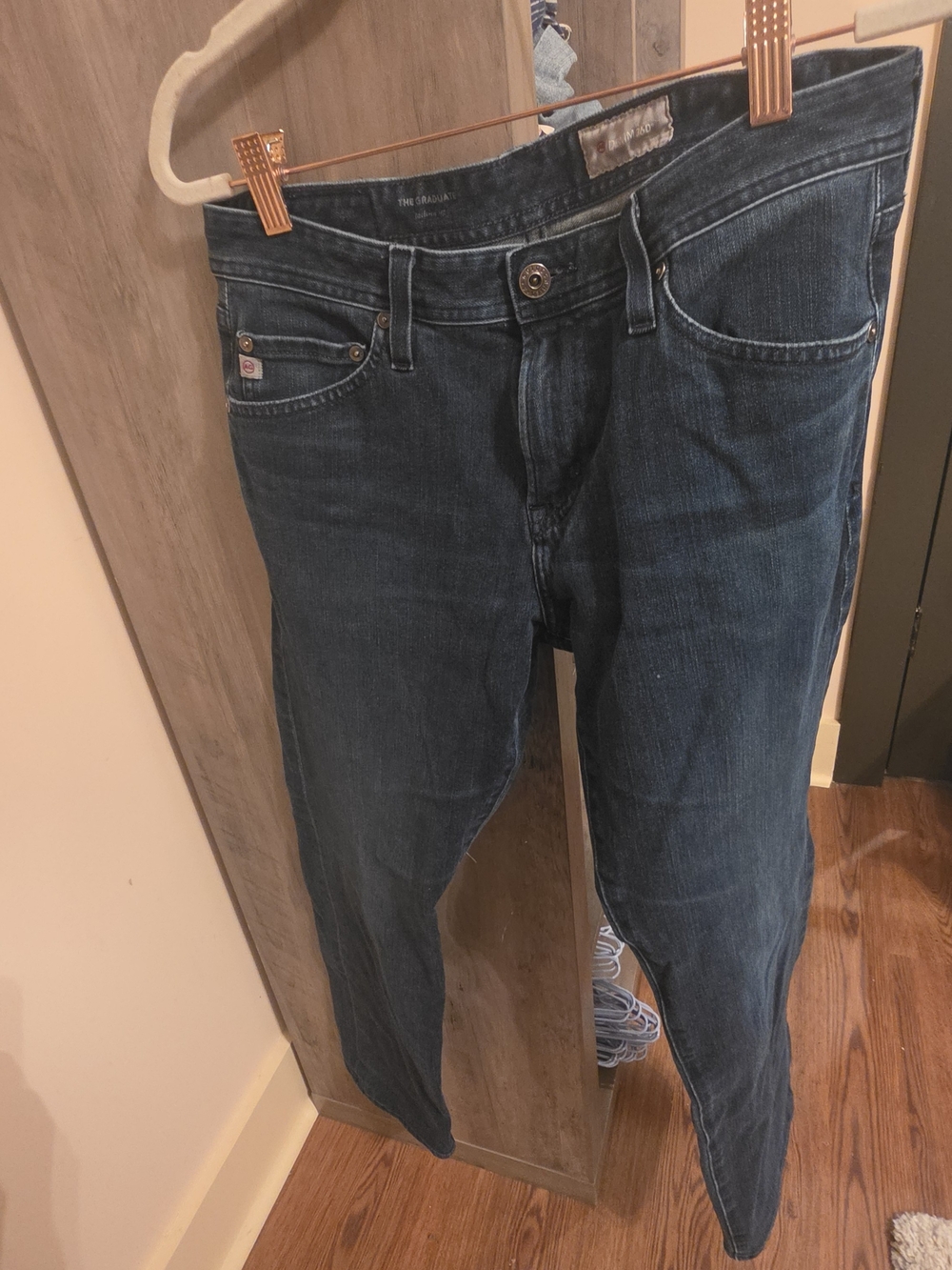 AG Adriano Goldschmied Slim Straight Jeans - Dark Blue